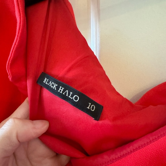 Black Halo One Shoulder Dress With Ruffles Red Size 10 Valentines Day Love - Picture 4 of 4